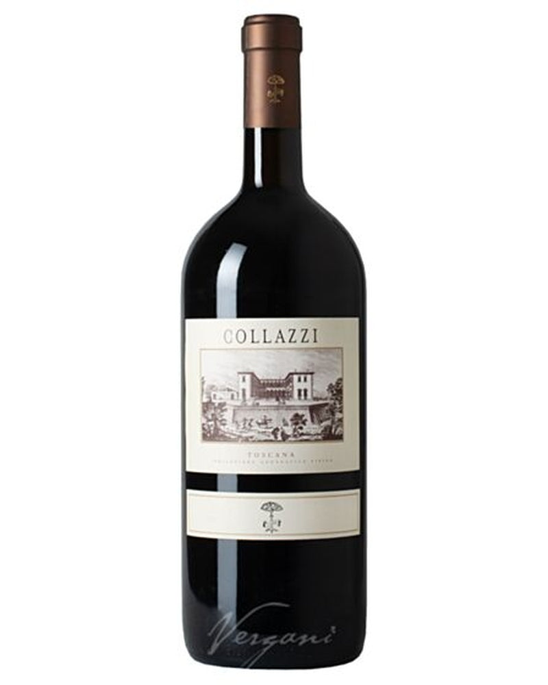 Rotwein COLLAZZI TOSCANA IGT 2019 Magnum von Tenuta Colazzi, dunkle Weinflasche mit Etikett und Korkverschluss.