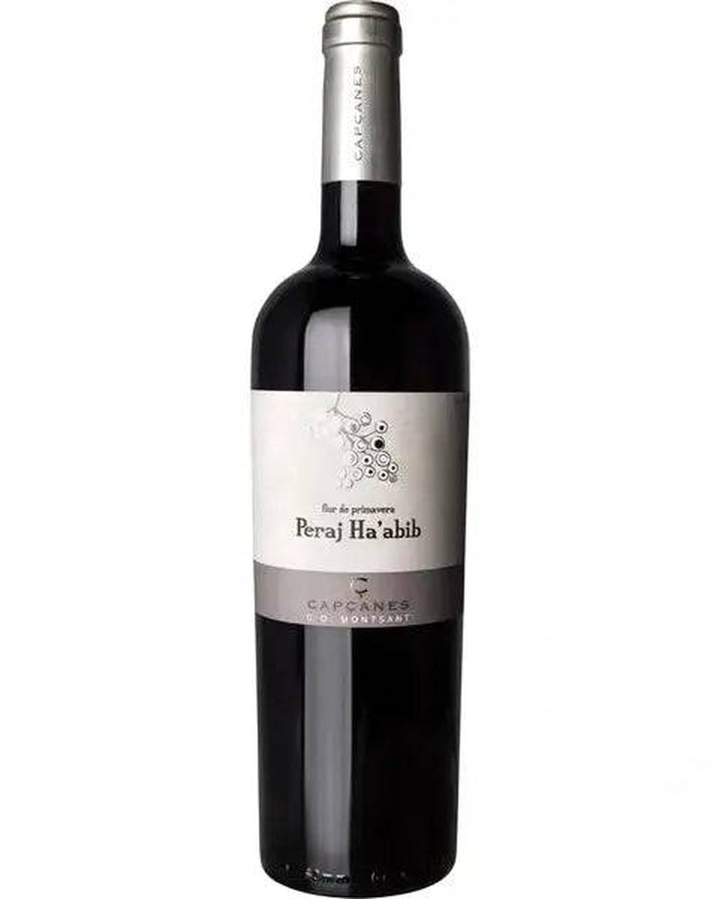Celler de Capçanes Flor de Primavera Peraj Ha'abib 2022 Rotwein in einer Weinflasche mit eleganter Etikette, voller Frucht und Aromen.