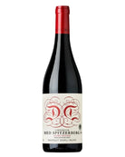 Ried Spitzerberg Obere Spitzer 1ÖTW 2022 Rotwein von Dorli Muhr, dunkle Weintrauben in einer Flasche.