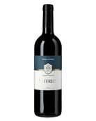 Rubinroter Saffredi IGT Toscana Rotwein von Fattoria Le Pupille in einer Flasche, edle Weinflasche mit eleganter Gestaltung.